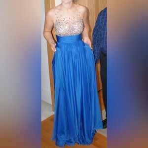 Jovani Blue A-Line Prom Dress